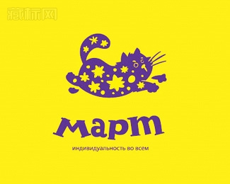 MART奔跑的猫标志设计