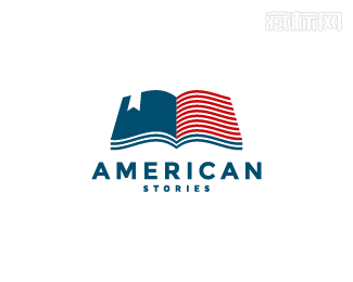 American Stories美国书店logo设计