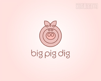 big pig dig猪logo设计