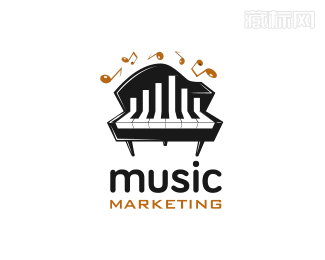 Zenei Marketing钢琴音乐logo设计