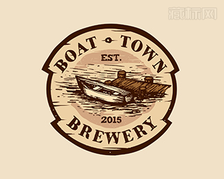 Boat Town Brewery船镇啤酒logo设计