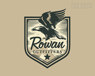 Rowan Outfitters盾牌与鹰标识计