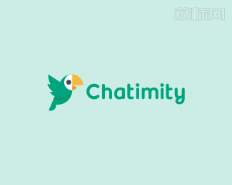 Chatimity鹦鹉标志设计