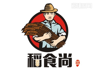 稻食尚东北大米品牌商标设计