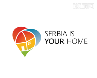 Serbia is your home桃心logo设计