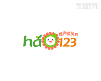 hao123世界微笑日logo设计