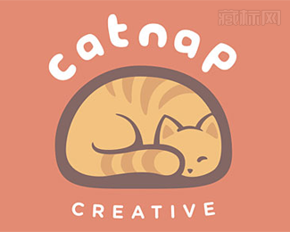 Catnap Creative瞌睡的猫logo设计
