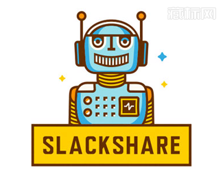 Slackshare机器人logo设计
