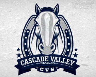 Cascade Valley Stables马头标志设计