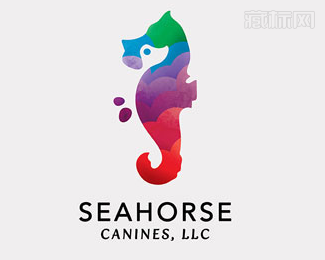 Seahorse Canines海马与狗标志设计