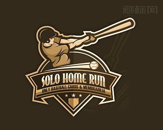 Solo Home Run棒球标志设计