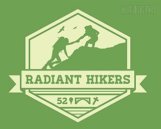 Radiant Hikers徒步旅行标志设计