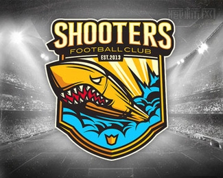 Shooters Football Club射击游戏足球俱乐部标志设计