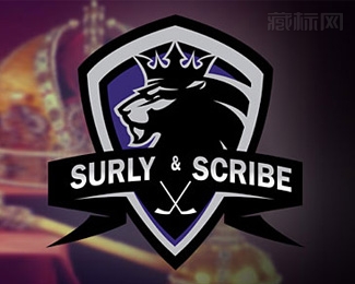 Surly And Scribe狮子皇冠标志设计