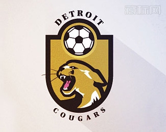 Detroit Cougars美洲狮logo设计