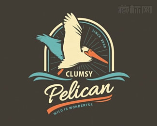 Clumsy Pelican鸟logo设计