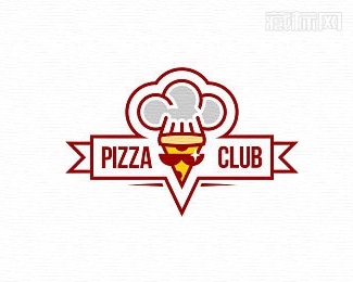 Pizza Club披萨部落logo设计