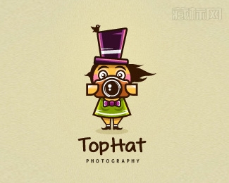 Top-Hat Photography摄影工作室logo设计