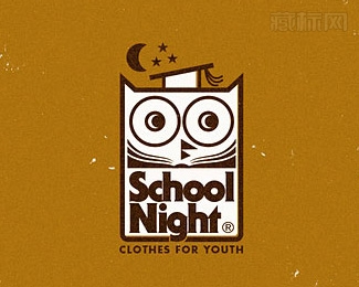 School Night猫头鹰logo设计