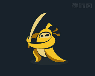 香蕉武士标志设计