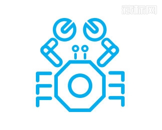 机械螃蟹logo设计