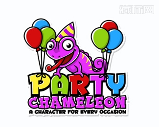 party chameleon变色龙logo设计