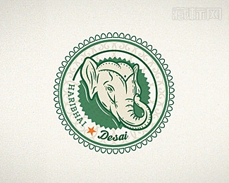 Haribhai Desai大象标志设计
