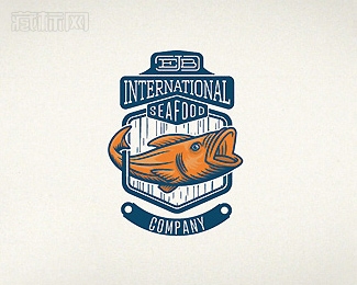 Ejb International Seafood海鲜公司logo设计