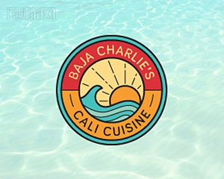 Baja Charlie太阳标志设计