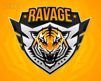 Team Ravage老虎logo设计