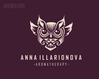 Anna Ilarionova猫头鹰头像logo设计