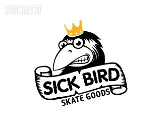 Sick Bird Skate Goods乌鸦国王商标设计