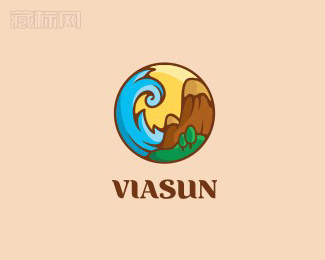 Viasun海浪悬崖标志设计