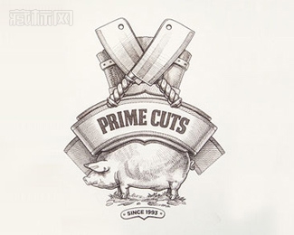 Prime Cuts屠宰场logo设计