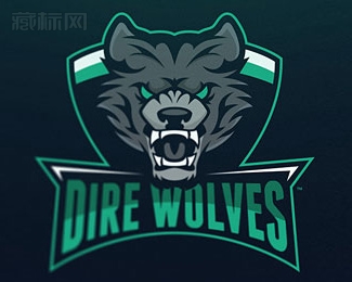 Dire Wolves Mascot狼标识设计欣赏