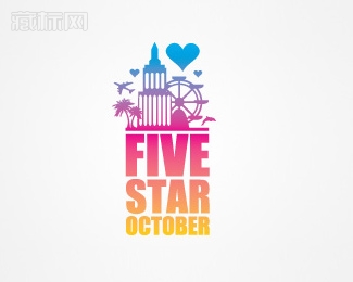 Five Star October五星级酒店标志设计