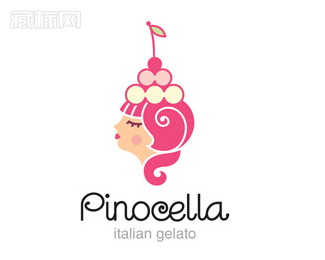 Pinocella编织女孩标志设计