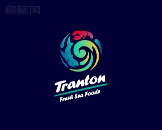 Tranton海鲜店logo设计