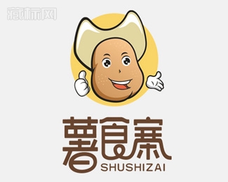 薯食寨卡通logo设计