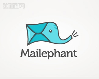 Mailephant邮件大象logo设计