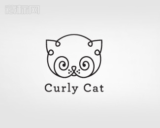 CurlyCat猫logo设计