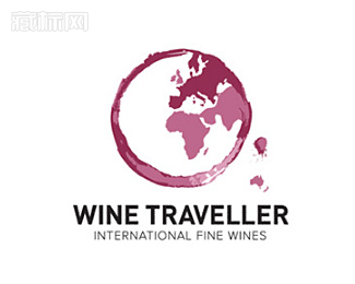Wine Traveller葡萄酒的旅行者logo设计