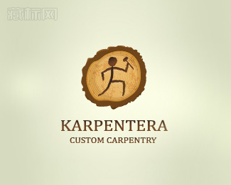 Karpentera年轮与人logo设计