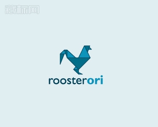 RoosterOri纸公鸡logo设计