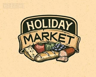 Holiday Market水果市场logo设计