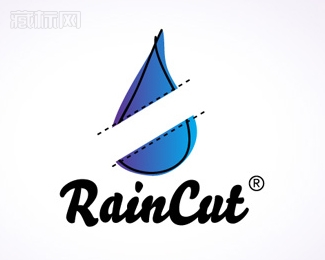 Raincut水滴logo设计