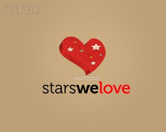 Starswelove桃心logo设计