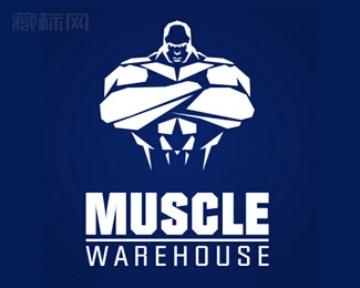 muscle warehouse健身品牌标志设计