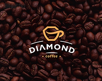 Diamond coffee钻石咖啡logo设计