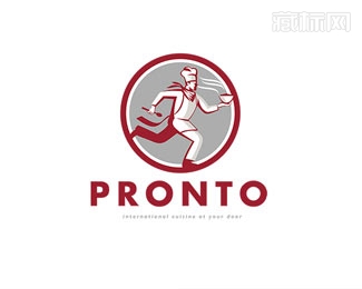 PRONTO奔跑的厨师logo设计